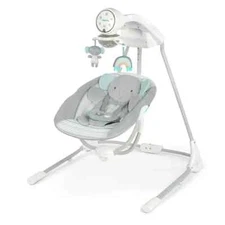 Ingenuity InLighten 5Speed Baby Swing Infant Seat Van Elephant