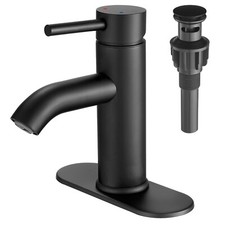 Black Bathroom Faucet Single Handle Bathroom Sink Faucet with Pop-up Drain Rv...