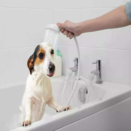 Double Tap Bath Sink Shower Head Hose Spray Hairdresser Pet Push On Mixer - Picture 9 of 10