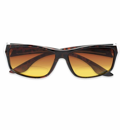 Mens Womens HD Amber Anti Glare Lens Inner Bifocal Sun Reader Sunglasses UV400 - Picture 10 of 15