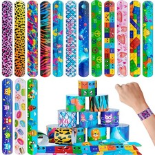 Slap Bracelets for Kids Party Favors 48Pcs Goodie Bag Stuffers Snap Bracelets...
