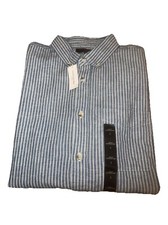 Banana Republic Mens Button Up Slim Fit Striped Long Sleeve Shirt NWT