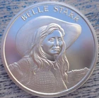 1 oz. BELLE STARR Wild West Legends outlaw BU rounds.999 fine silver