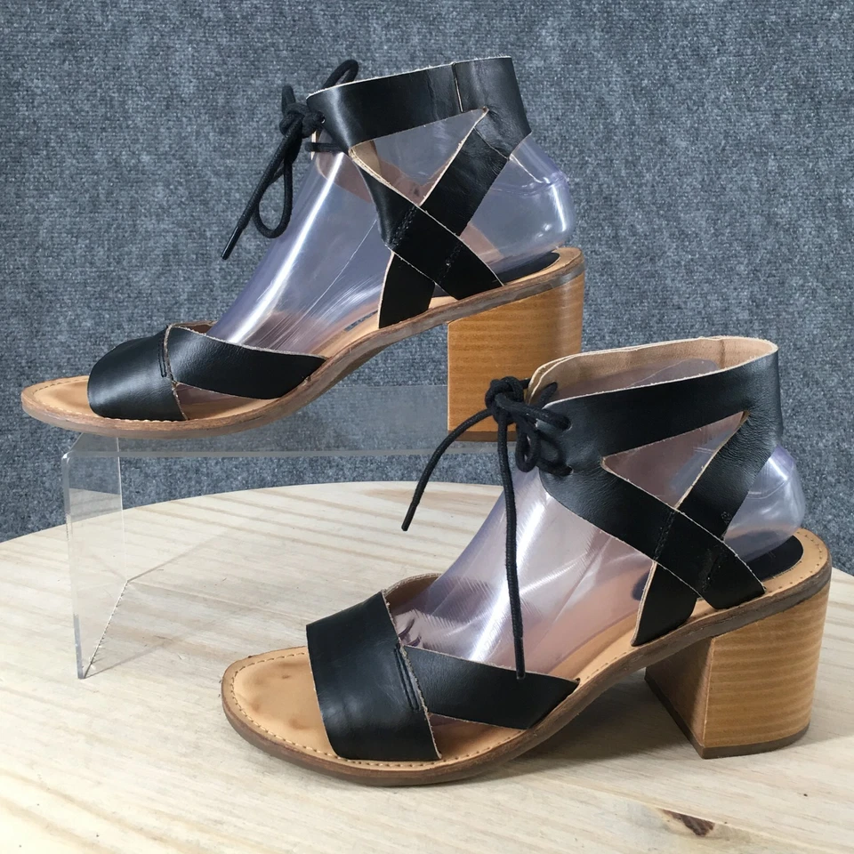 Sandalias Latigo para mujer Vela 9,5 M con tiras tacones con cordones cuero negro Foto 2 de 4