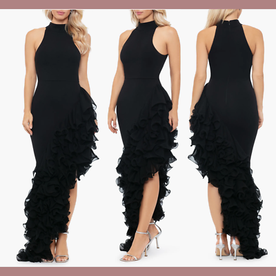 NWT $340 Betsy & Adam [ 8 ] Ruffle Detail Asymmetric Body