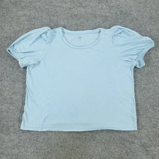 Ana Shirt Women's XL Blue A New Approach Round Neck Puffy Short Sleeve Top Adult