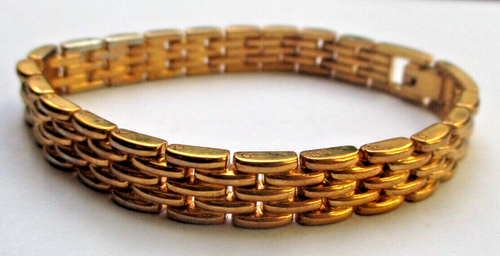 Bracelet Gourmette Vintage - Maille Anglaise - Couleur Or - état Impeccable