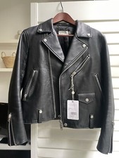 Rrp£750 Coach Moto Leather Jacket Size 12 (8us)