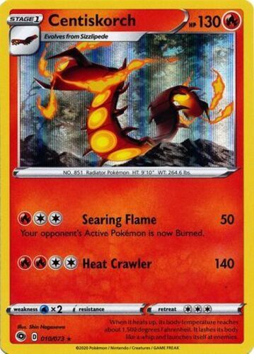 Pokémon TCG Centiskorch Champion's Path 010/073 Holo Rare NM/M