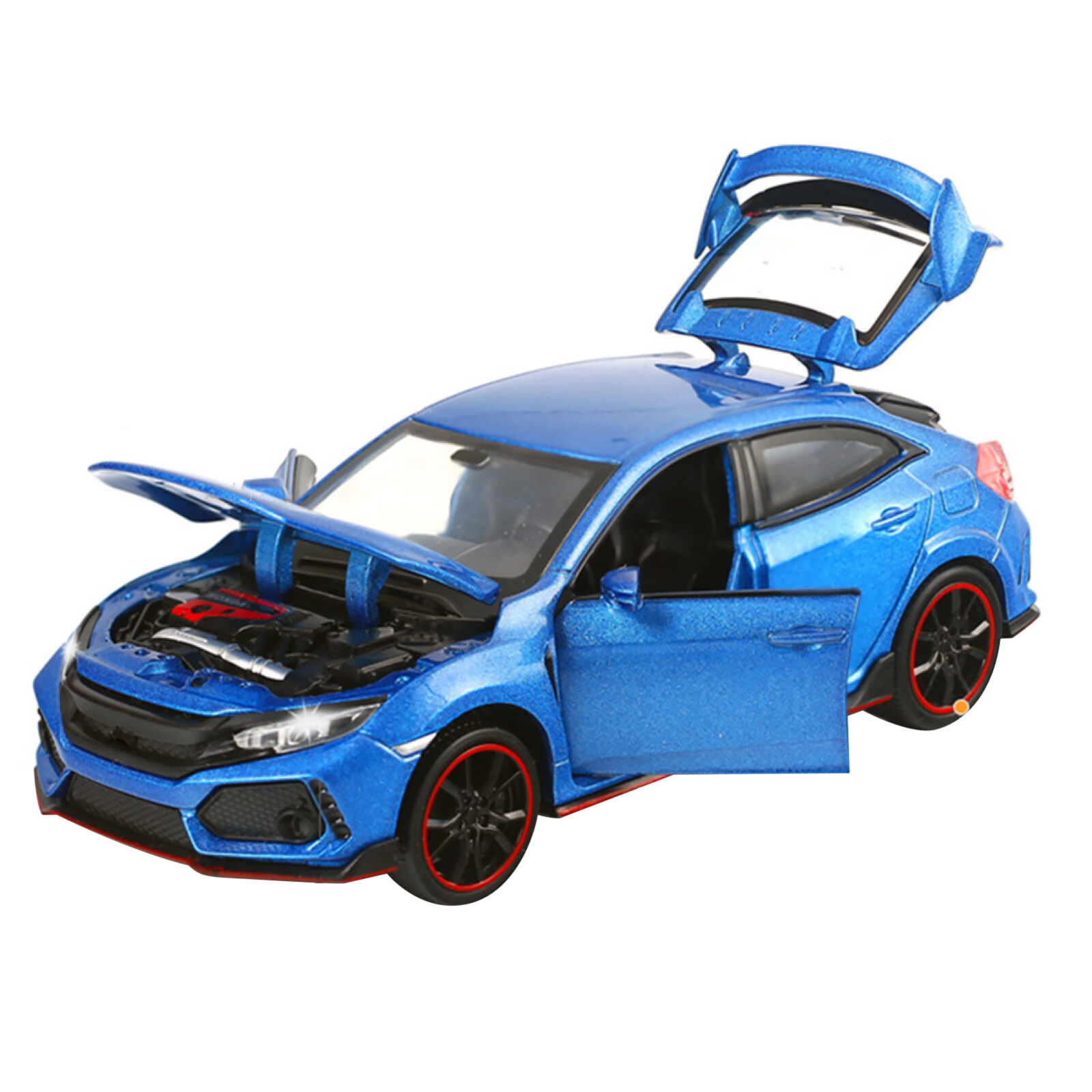1/32 Blue Model Car Diecast Toy Collection Sound&Light For Honda Civic Type R S