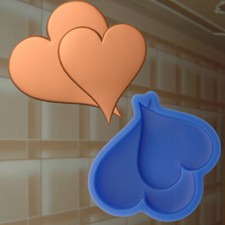 Gießform Stuck Seife Liebesherz Verzierung Silikonform Herz Relief (285)