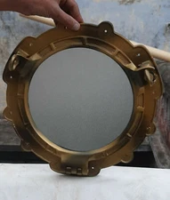 Aluminum Brass Antique Porthole 15" Nautical Ship Window Porthole Décor designe 