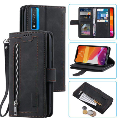 TCL 20L Lite Wallet Case,Leather Zipper Magnetic Flip Card Case For TCL 20 5G