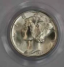 1937 Mercury Dime PCGS MS66FB