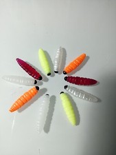 25  camole artificiali da pesca trota lago tremarella esche finte silicone Vermi