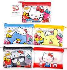 Hello Kitty Sanrio 50th Anniversary Flat Pouch Case Accessory 5pcs Daiso Japan  