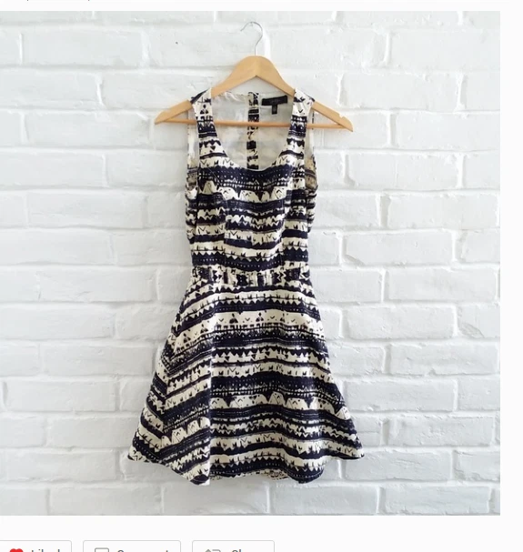 Jessica Simpson Dress XS (5/6) Black Beige Mini Sleeveless Open Back Straps - image 3 of 4