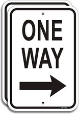 2-Pack One Way with Arrow Right Sign 12"x18" 1pc of one way signs, 2pcs