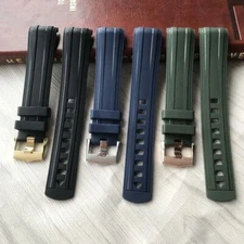 20mm Curved End Rubber Watch Band Strap for Omega Seamaster 300 Waterproof