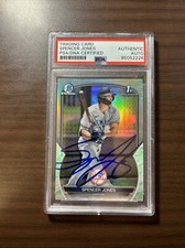 Spencer Jones 2023 Bowman Chrome AUTO LUNAR REFRACTOR PSA/DNA SIGNED #139 QTY