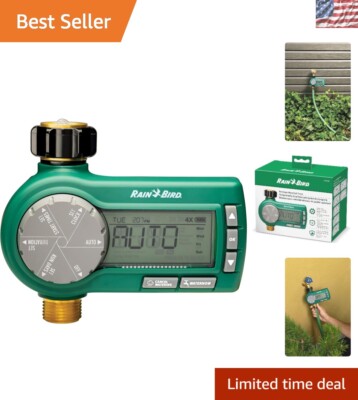 Effortless Watering:  Battery-Operated Hose Timer with Override Options