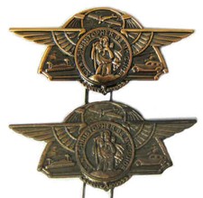 St. Christopher Be My Guide - Saint WW2 USAAF Cap Badge B-2 Charm Visor Pins