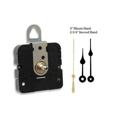 Quartz Clock Movement - Takane With 3'' spade hands for 3/8'' thick dial