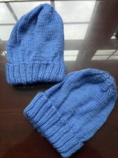 Royal Blue Knit Youth Winter Hats. Beanie. Set Of 2