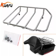 Chrome Luggage Top Rack Fit For Harley Touring Road King Street Glide