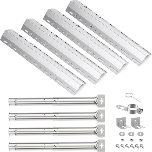 Bruciatore a Tubo Universali in Acciaio Inox 30,8 a 44,9 cm Accessori per Barbecue a Gas
