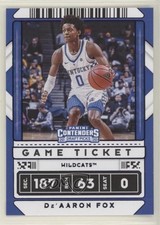 2020 Panini Contenders Draft Picks Variation Game Ticket Purple De'Aaron Fox 0d3