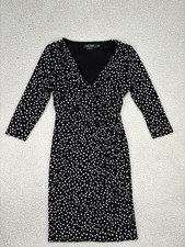 Lauren Ralph Lauren Dress Womens 10 Polka Dot Wrap Career Party Classic Office