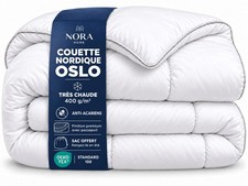 Couette 280x240 Hiver Très Chaude 400 g/m² Anti-Acariens Blanc