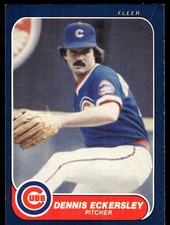 Dennis Eckersley 1986 Fleer #368 Cubs MLB READ FREE SHIPPING AutographDen