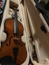 Acoustic Violin 4-String Brown Varnish Chinrest with Bow  Hard Case