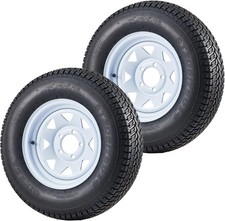 ST205/75D14 Trailer Tires with 14" Rims 5 Lug On 4.5" Load Range C 2 Pack