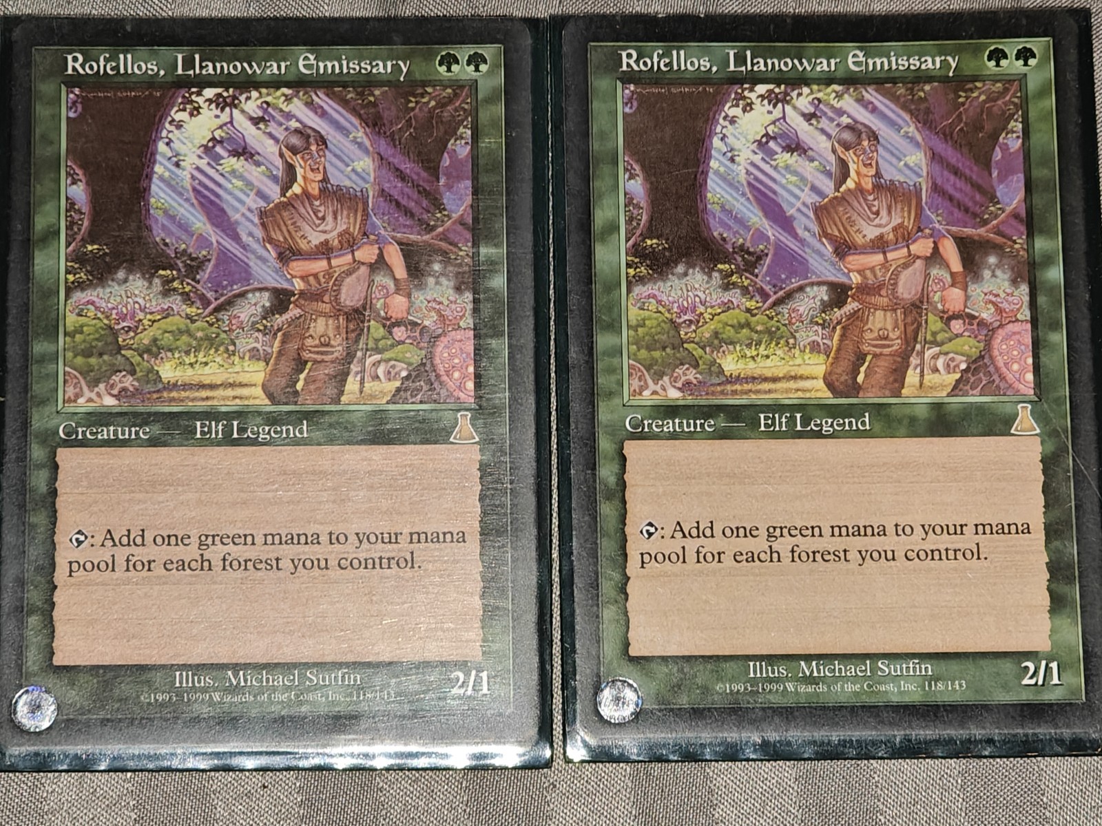 MTG Rofellos, Llanowar Emissary Lightly Played Urza's Destiny free shipping