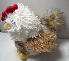 Peluche Walmart Gallo Pollo 14" Alto Peluche Juguete Peludo Marrón Blanco