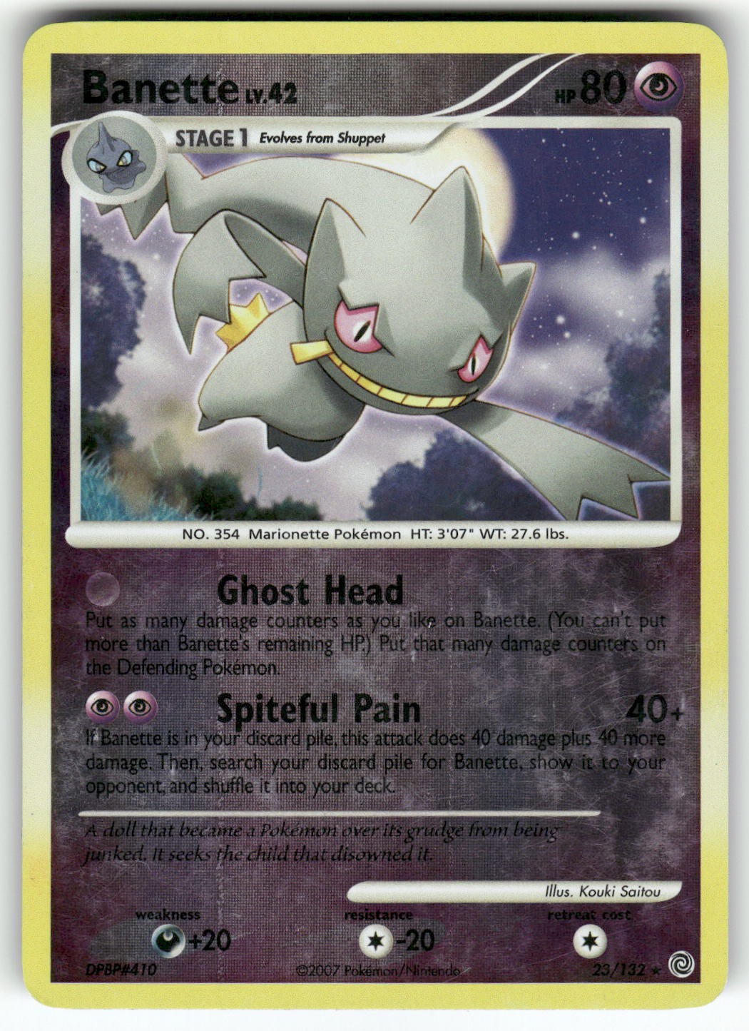 Banette Secret Wonders Rare,Reverse Holo Pokemon Moderately played