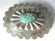 Vtg Navajo Nickel Silver Turquoise Belt Buckle Lot