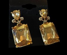 Vintage Park Lane Drop Earrings Golden Facete...