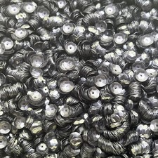 6mm Cup Sequins Smoke Gray Transparent Matte Glossy Duo Made in USA