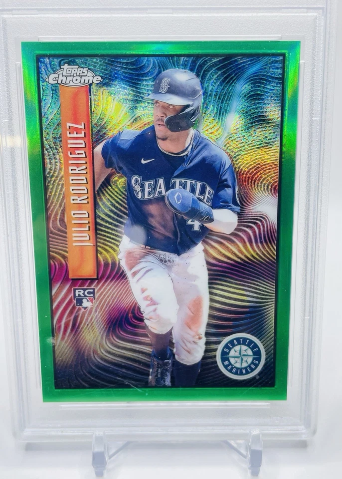 Julio Rodriguez 2022 Topps Chrome Sonic Expose #EX2 Expose-Green Marinets PSA 8 - Image 2 of 4