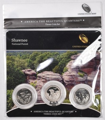 2016-PDS Shawnee ATB Quarters U.S. Mint 3 Coin Set - Proof & Uncirculated