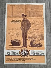 Vintage 1972 J.W. COOP Western Movie Poster 41x27 Cliff Robertson Rodeo Cowboy