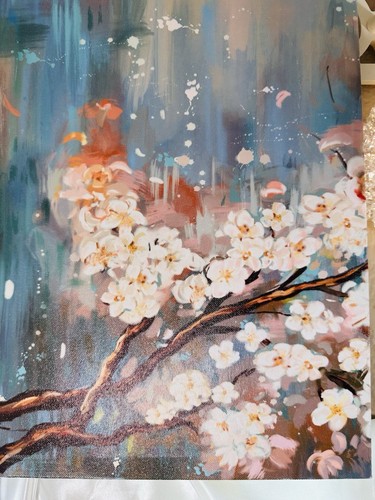 Art Oil Painting Cherry Blossoms Tree on stretched canvas Small - Bild 2 von 3
