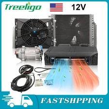 12V Underdash Air Conditioner A/C Kit Electric Compressor Cooling&Heating
