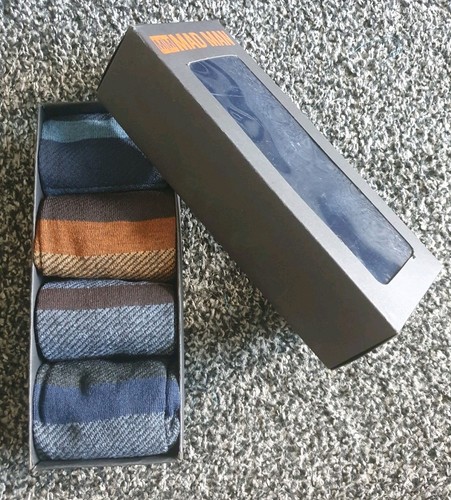Mad Man 4 x Pairs Mens Socks Size 10-13 Boxed NEW - Picture 2 of 4