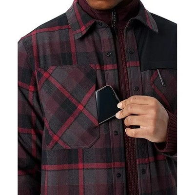 BASS OUTDOOR Plaid Cabernet Shirt Jacket Cotton Utility Brush Twill Shacket S