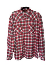 ORVIS Trout Bum Red Plaid Long Sleeve Button-up Flannel Shirt Men's Large